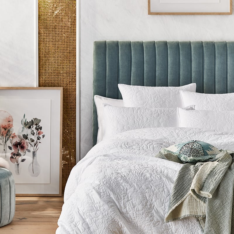 Selma White Quilted Quilt Cover Separates