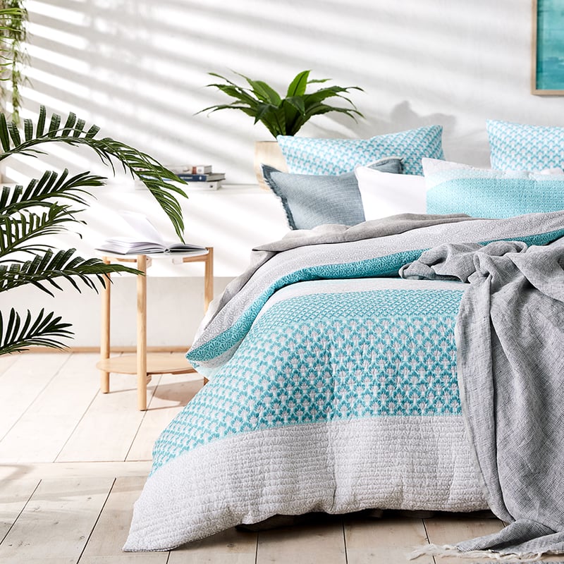 Malibu Blue Quilted Quilt Cover Separates