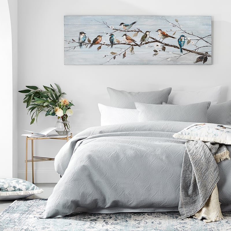 Quinn Silver Blue Quilted Quilt Cover Separates