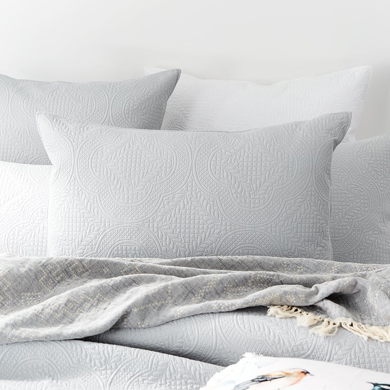 Quinn Silver Blue Quilted Quilt Cover Separates
