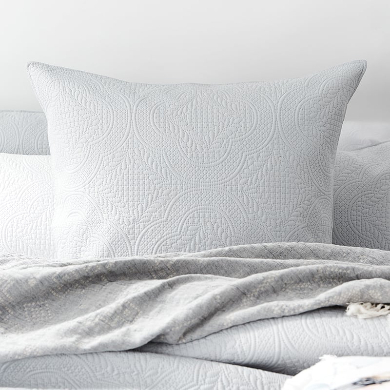 Quinn Silver Blue Quilted Quilt Cover Separates