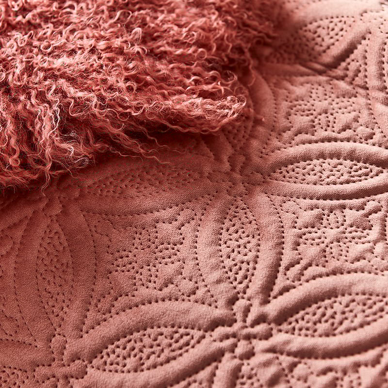 Winnie Quilted Velvet Vintage Rose Quilt Cover Separates