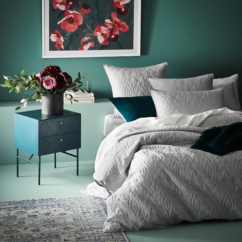 Ella Silver Quilted Quilt Cover Separates