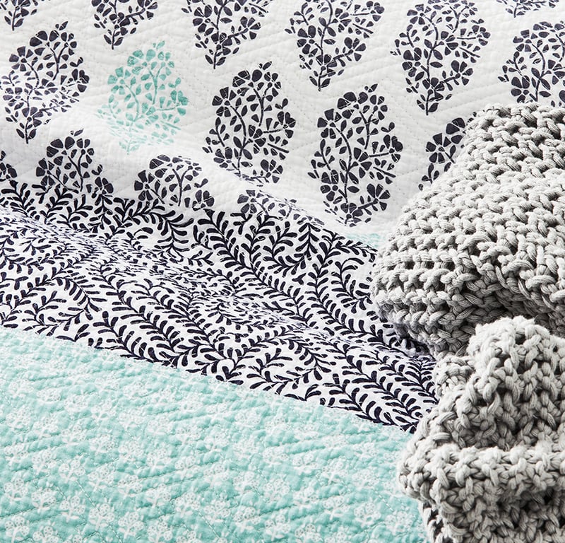 Azure Quilted Blue Quilt Cover Separates