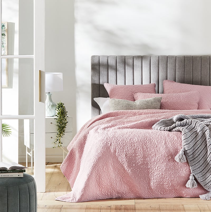 Chloe Peony Pink Quilted Coverlet Separates
