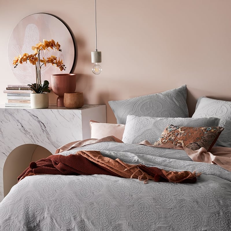 Amira Matelasse Silver Quilt Cover Separates