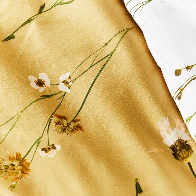 Whisper Printed Mustard Quilt Cover Set + Separates