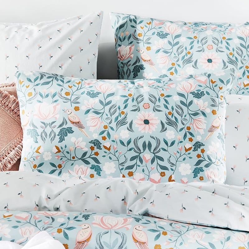 Magnolia Garden Blue Mist Quilt Cover Set + Separates