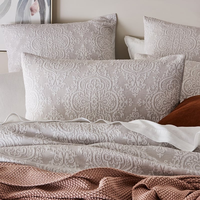 Adeline Jacquard Silver Quilt Cover Set Separates