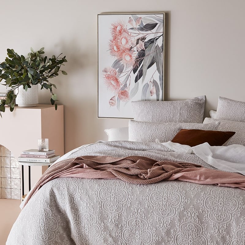 Adeline Jacquard Silver Quilt Cover Set Separates