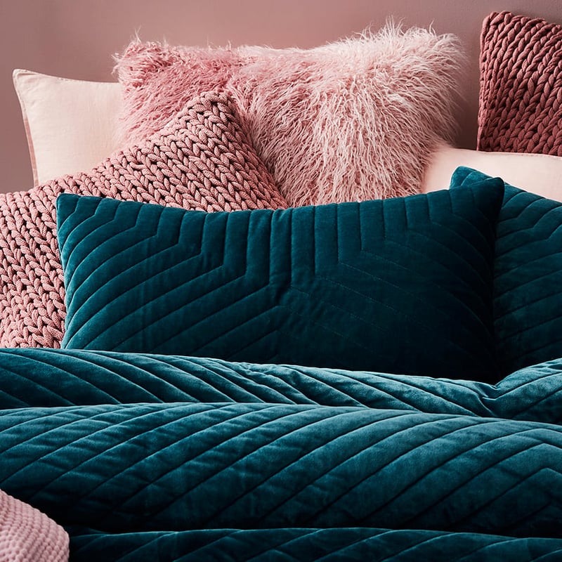 Rebecca Judd Loves Jardin Velvet Teal Quilted Quilt Cover Separates