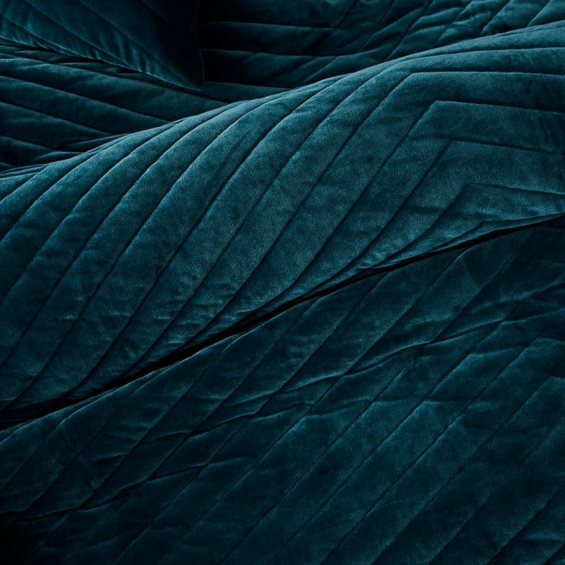 Rebecca Judd Loves Jardin Velvet Teal Quilted Quilt Cover Separates