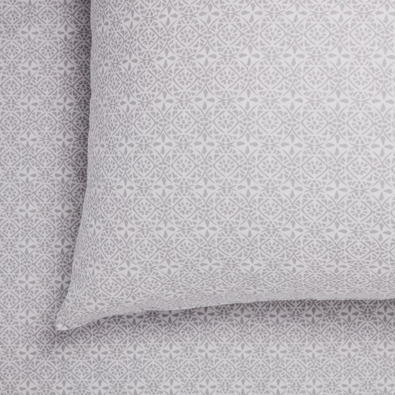 Printed Silver Moroccan Flannelette Sheet Set