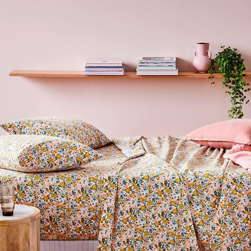 Printed Mustard Bloom Sheet Set