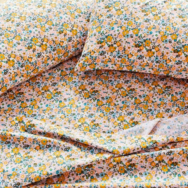 Printed Mustard Bloom Sheet Set
