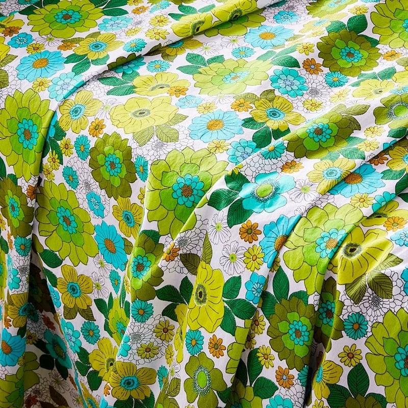 Printed April Floral Green Sheet Set