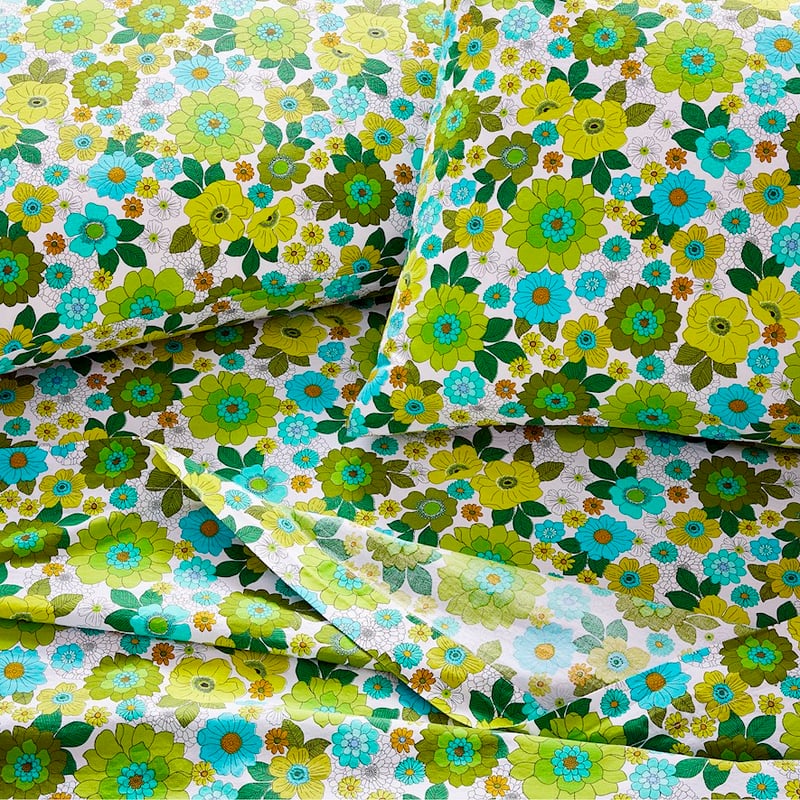 Printed April Floral Green Sheet Set