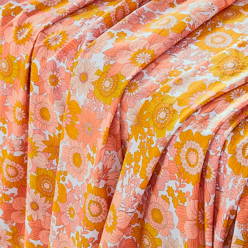 Printed Cynthia Floral Golden Sheet Set