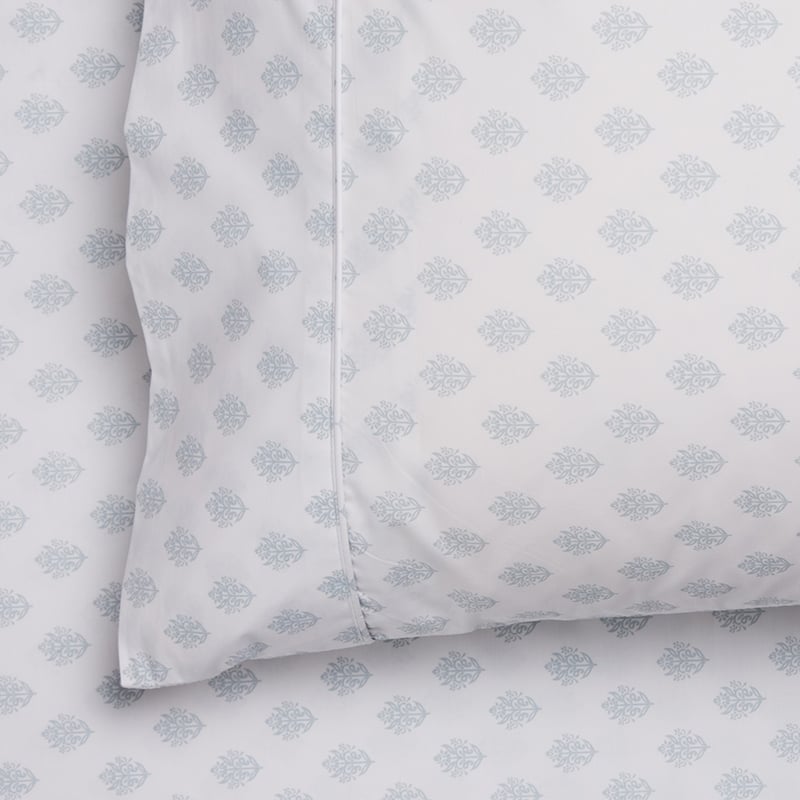 300TC Fresh Damask Blue Sheet Set