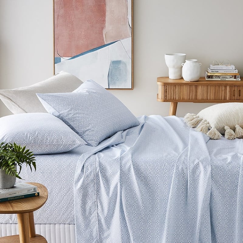 300TC Fresh Blue Tile Sheet Set