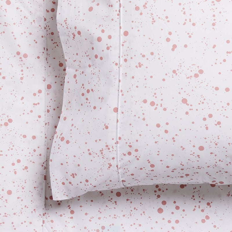 300TC Fresh Splatter Pink Sheet Set