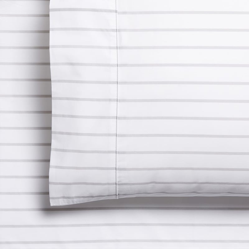 300TC Fresh Cloud Grey Stripe Sheet Set