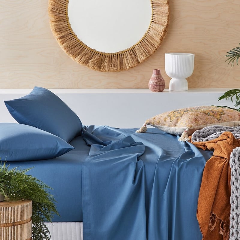 600TC Bamboo Cotton Steel Blue Sheet Set