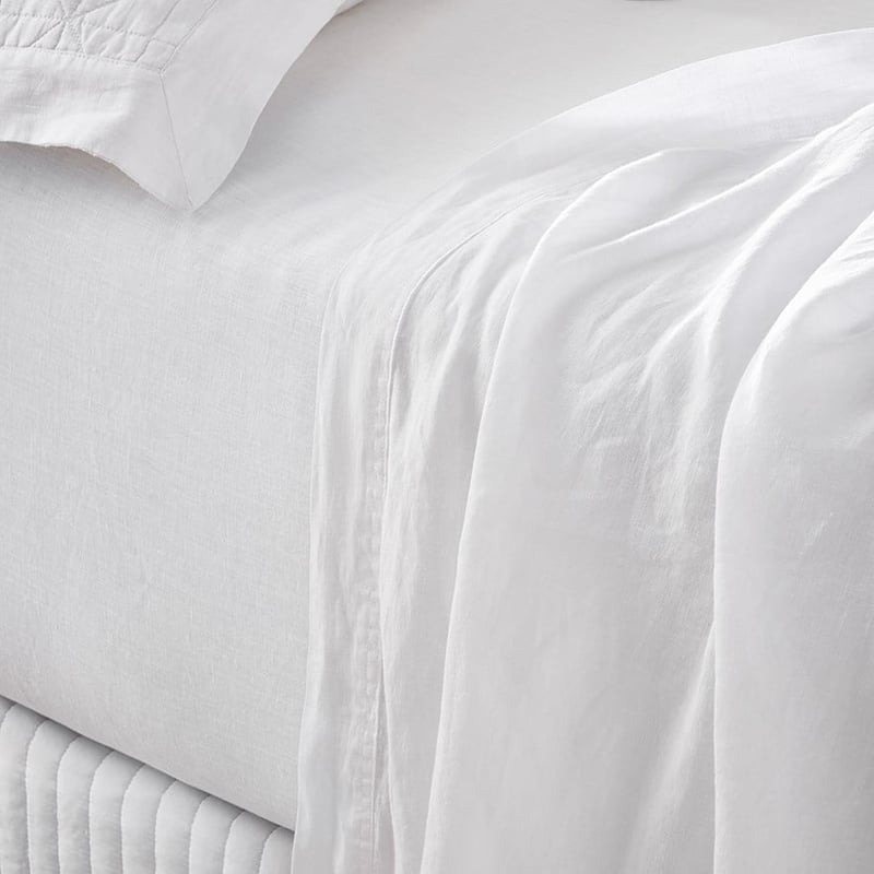 Vintage Washed Linen White Sheet Separates