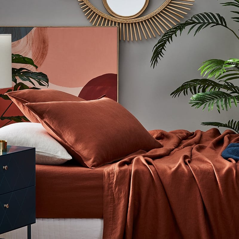 Vintage Washed Linen Sheet Separates in Sahara