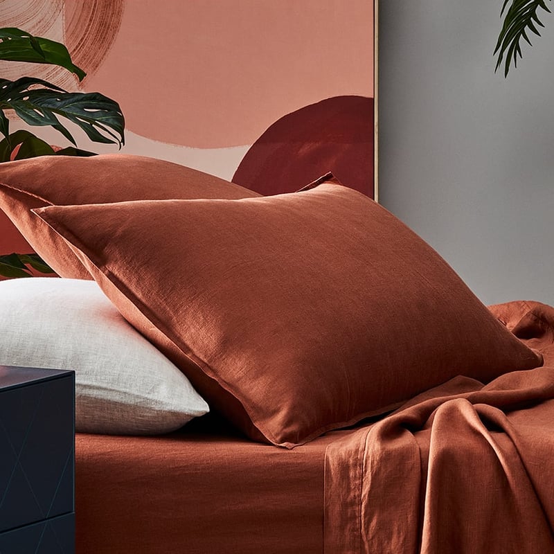 Vintage Washed Linen Sheet Separates in Sahara