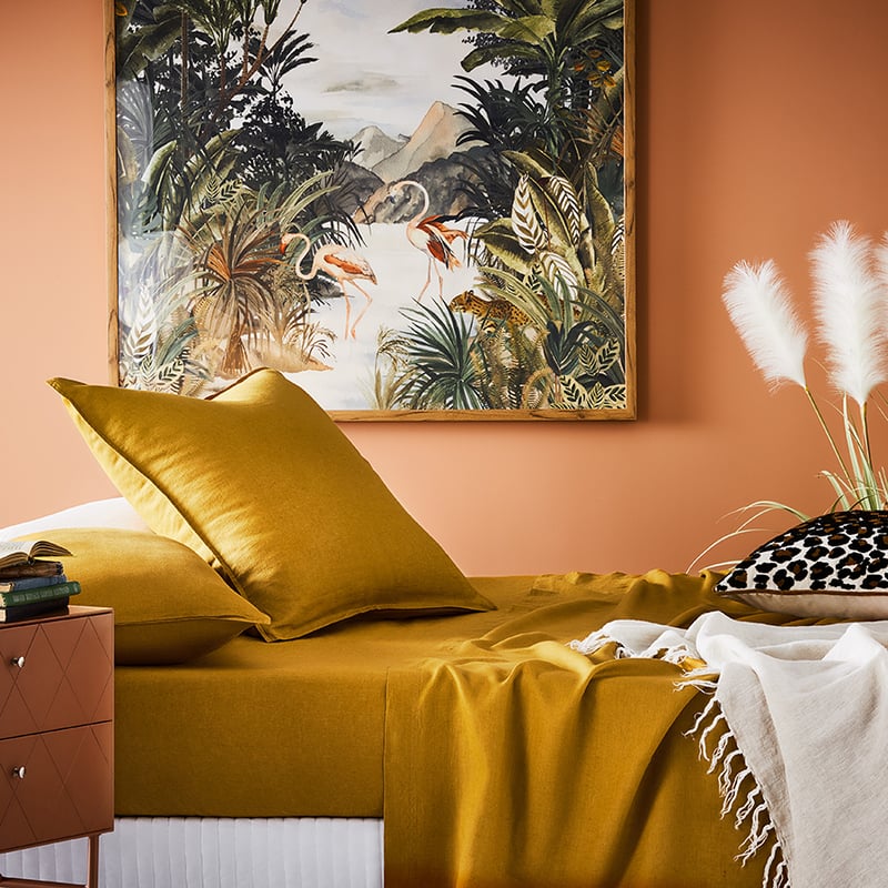 Vintage Washed Linen Sheet Separates in Spice