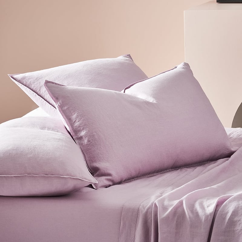 Vintage Washed Linen Sheet Separates in Violet