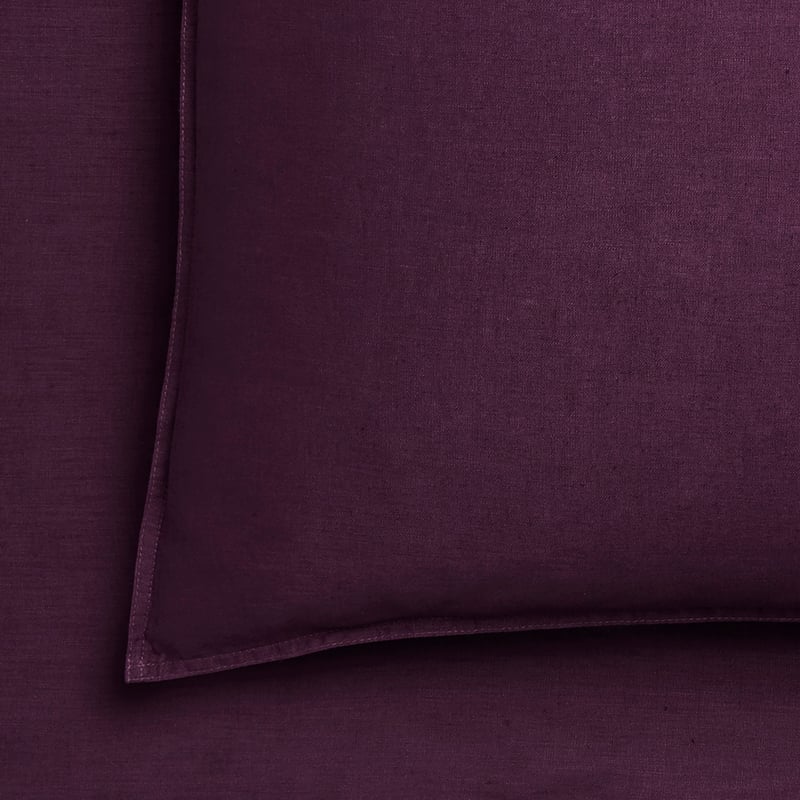 Vintage Washed Linen Sheet Separates in Wine