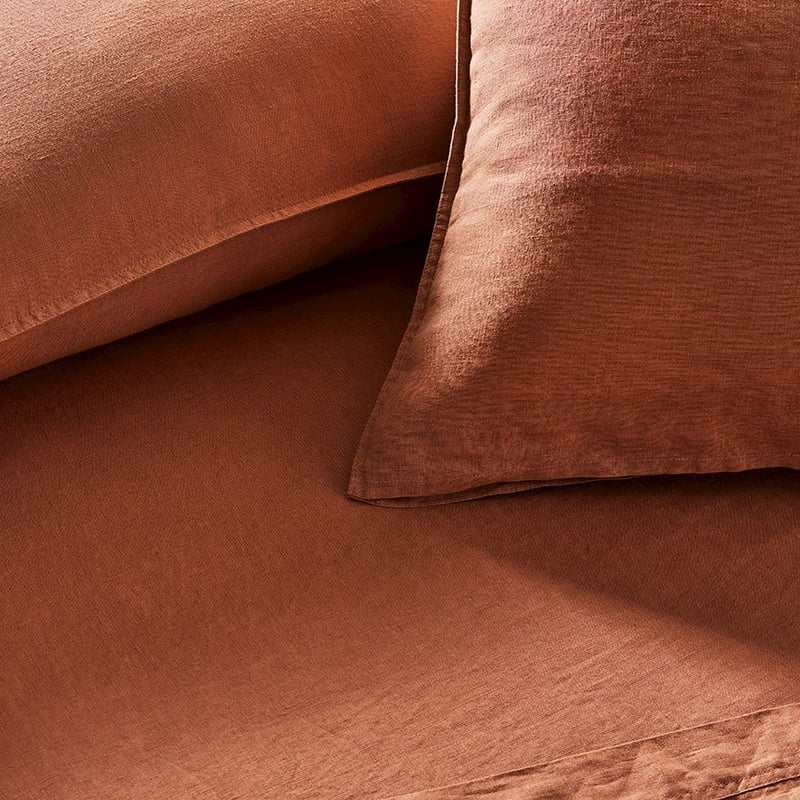 Vintage Washed Linen Brick Sheet Separates + Pillowcases