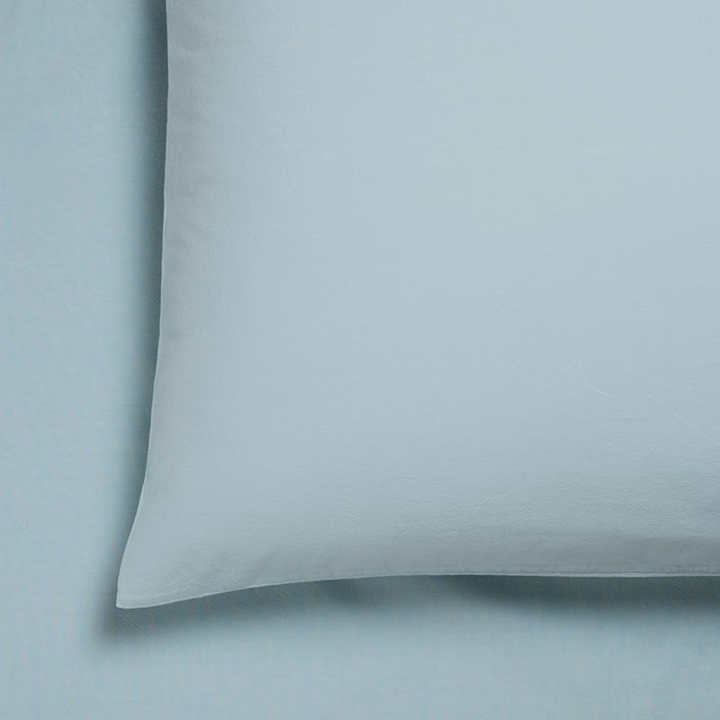 Stonewashed Cotton Sheet Separates Ice Blue