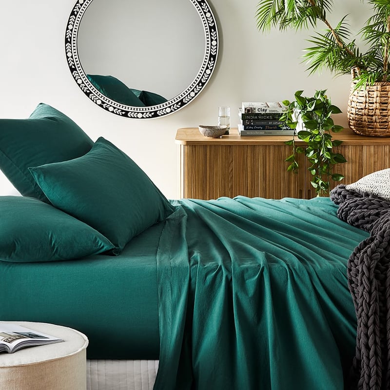 Stonewashed Cotton Lagoon Sheet Separates