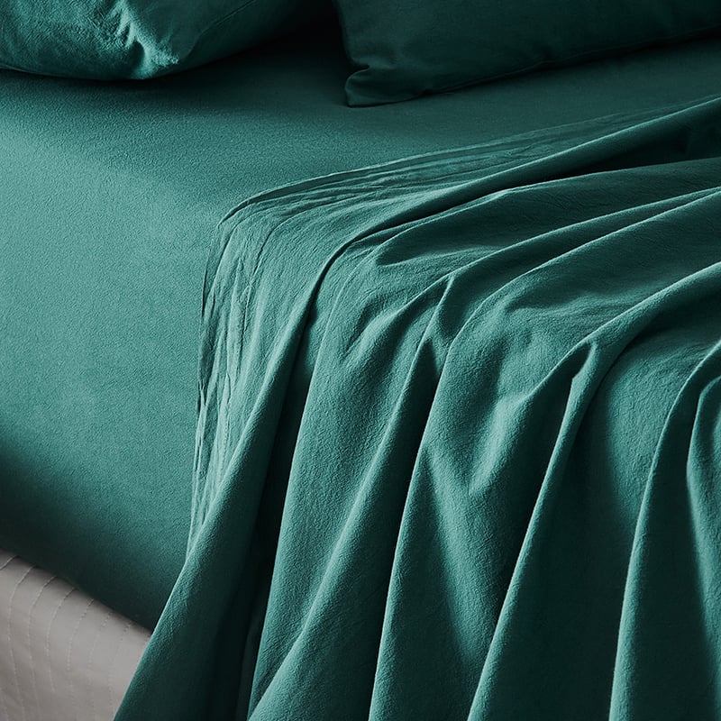 Stonewashed Cotton Lagoon Sheet Separates