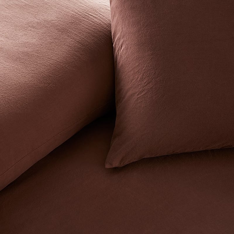 Stonewashed Cotton Mahogany Sheet Separates