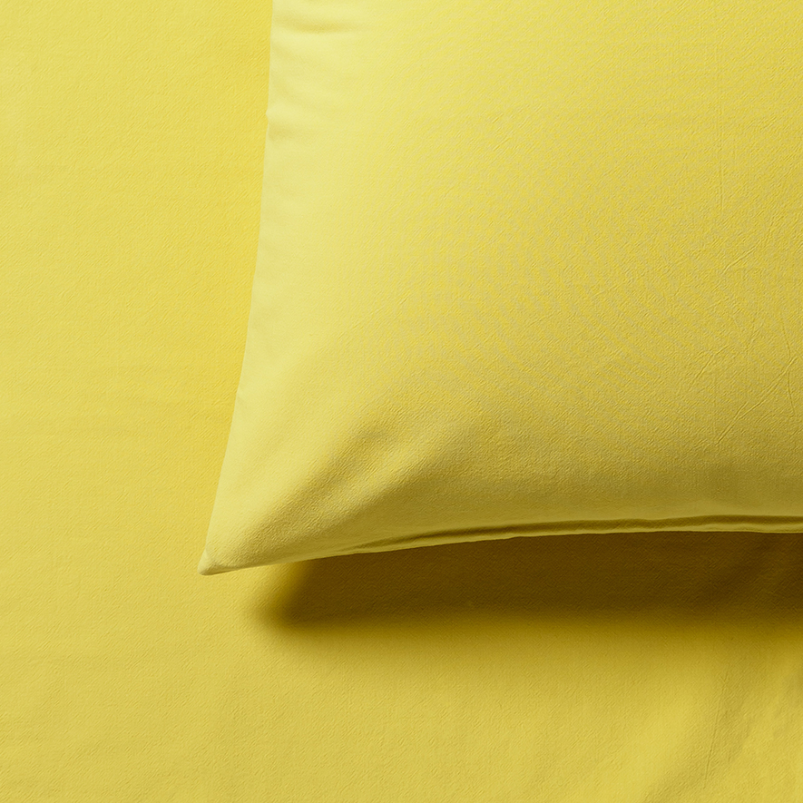 Stonewashed Cotton Sheet Separates Mustard