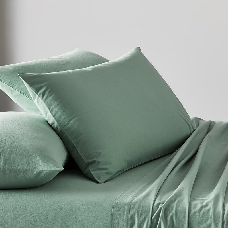 Stonewashed Cotton Greenery Sheet Separates