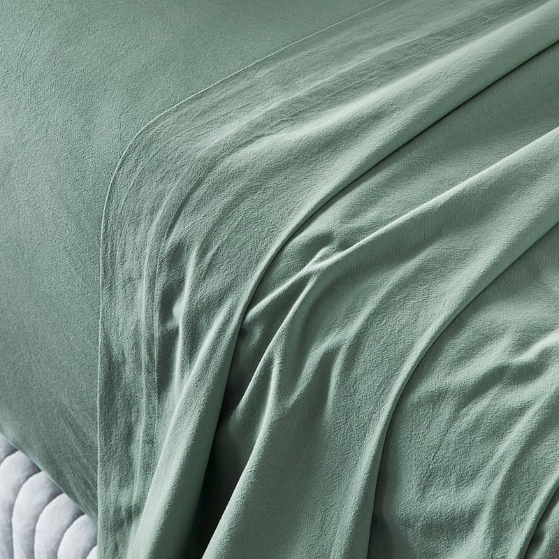 Stonewashed Cotton Greenery Sheet Separates
