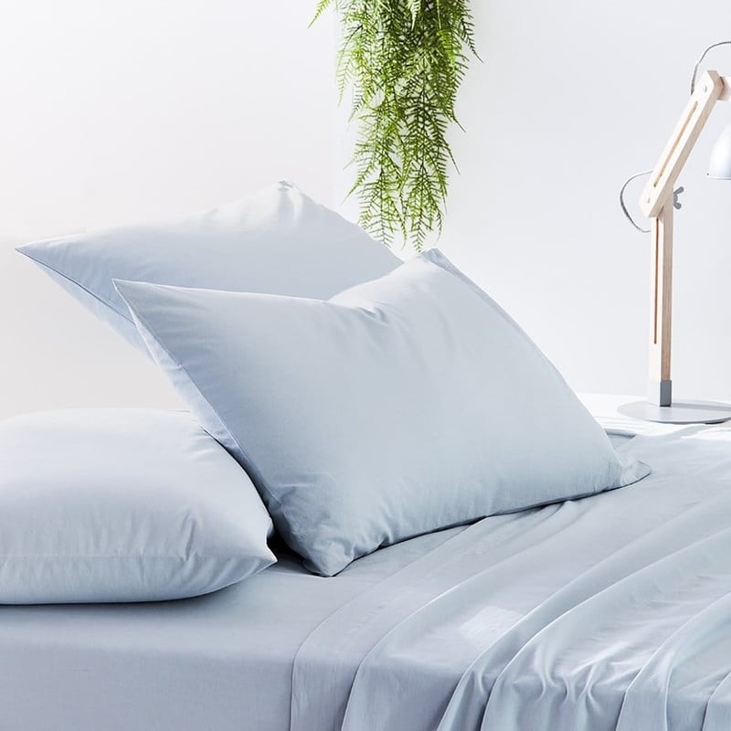 Stonewashed Cotton Powder Blue Sheet Separates