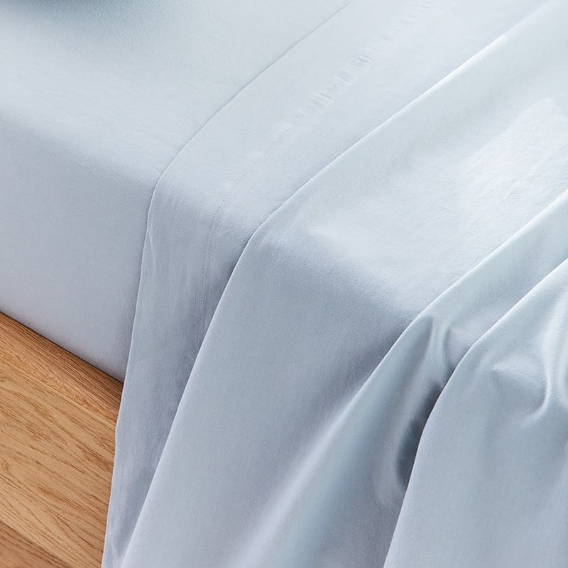 Stonewashed Cotton Powder Blue Sheet Separates