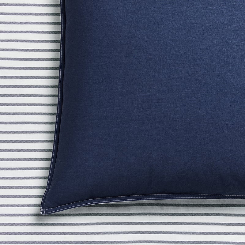 Stonewashed Printed Cotton China Blue Stripe Sheet Separates