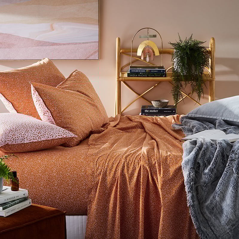 Stonewashed Printed Cotton Desert Spot Sheet Separates