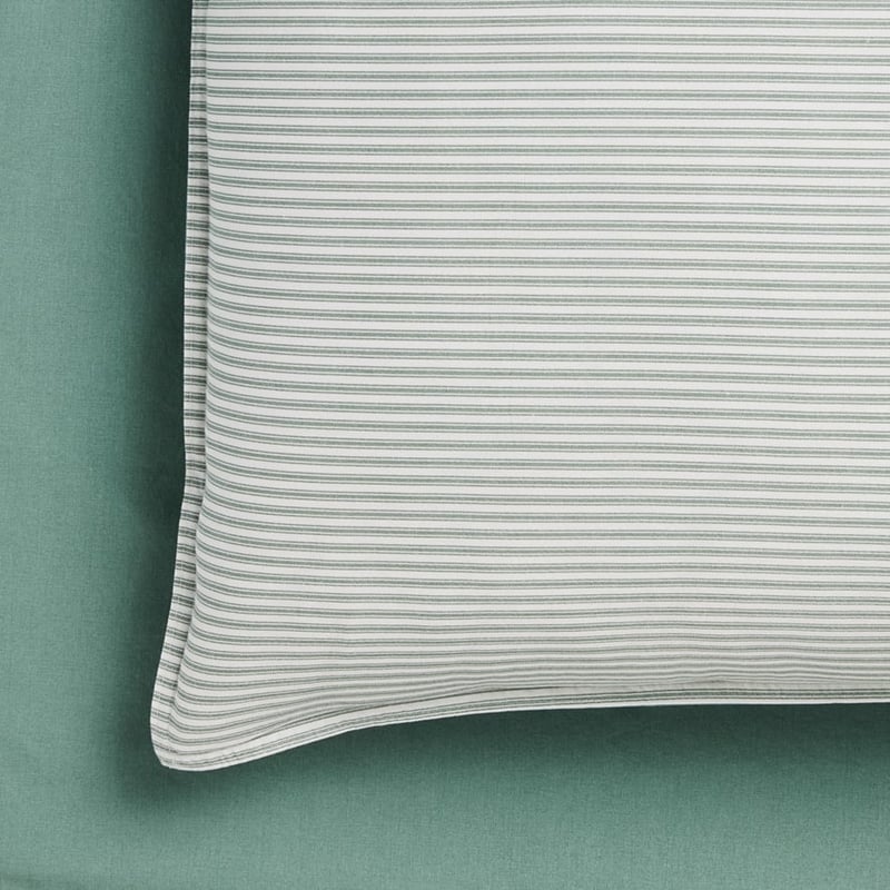 Stonewashed Printed Cotton Greenery Stripe Sheet Separates