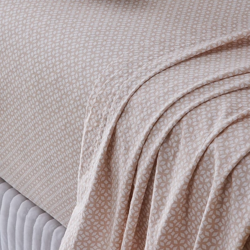 Stonewashed Printed Cotton Moroccan Geo Sheet Separates