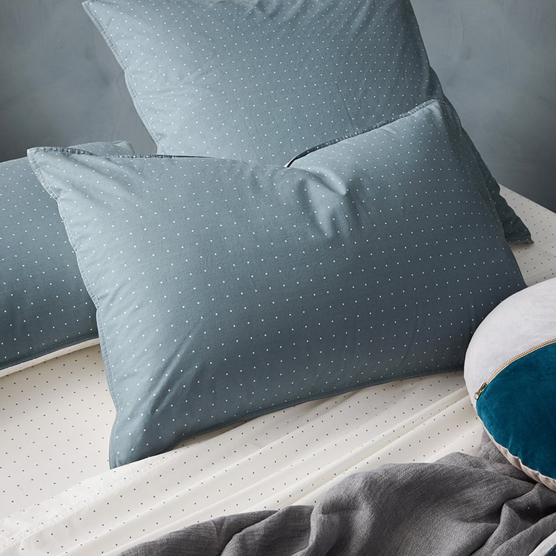 Stonewashed Printed Cotton Sage Spot Sheet Separates