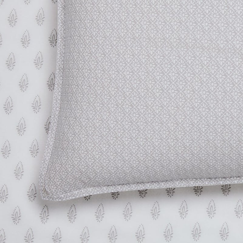 Stonewashed Printed Cotton Silver Woodblock Sheet Separates