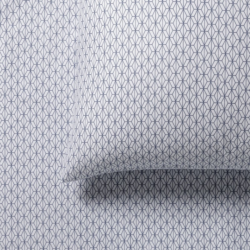 Geo Flannelette Sheet Set Blue